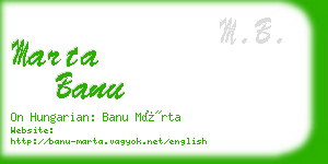 marta banu business card